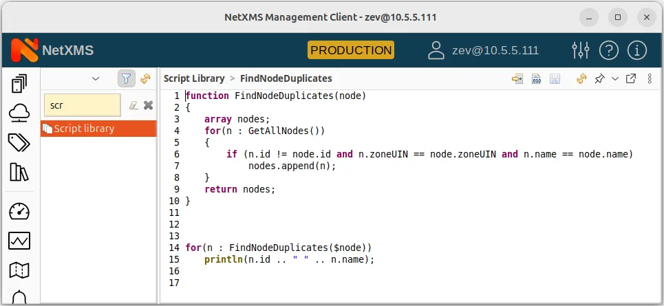 Script library in NetXMS