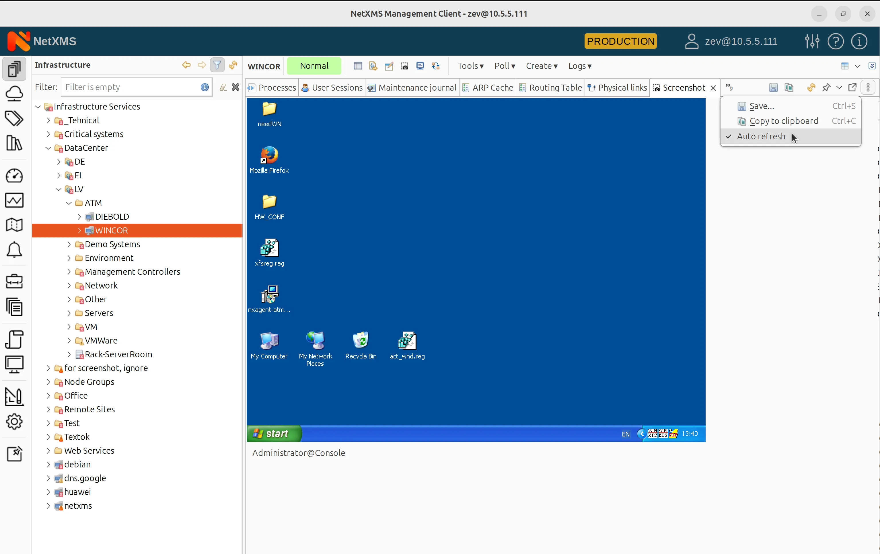 Screencast mode in NetXMS